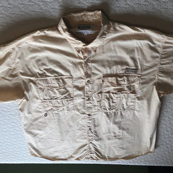 Columbia Shirt Mens Size 2XL PFG Performance Fishing Gear, Soft Yellow, Vented - Picture 10 of 10
